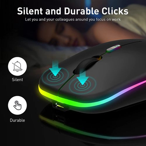 2.4G Bluetooth Dual Mode Rechargeable Wireless Mouse Black