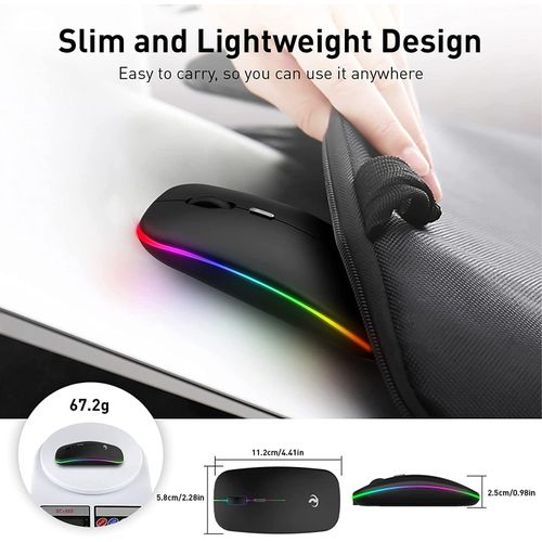 2.4G Bluetooth Dual Mode Rechargeable Wireless Mouse Black