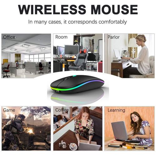 2.4G Bluetooth Dual Mode Rechargeable Wireless Mouse Black