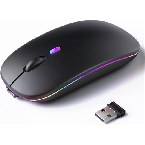 Wireless Bluetooth 2.4G Dual-mode Optical Mouse - Black, 1600 DPI