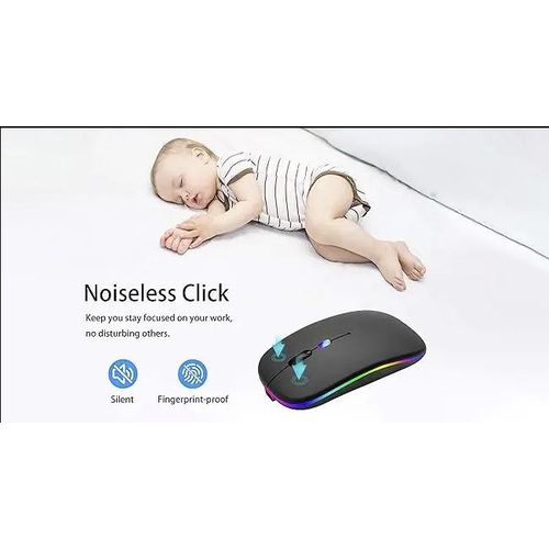 Wireless Bluetooth 2.4G Dual-mode Optical Mouse - Black, 1600 DPI