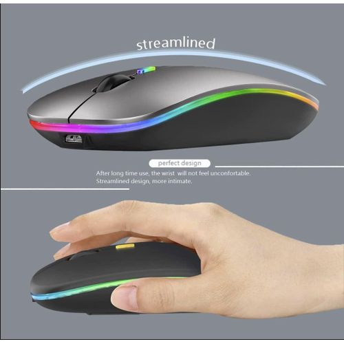 Wireless Bluetooth 2.4G Dual-mode Optical Mouse - Black, 1600 DPI