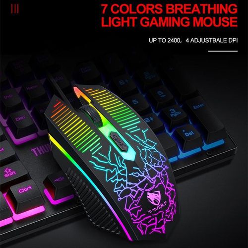 TF400 Gaming Combo - RGB Keyboard, Mouse, Headset, Pad - USB, Black