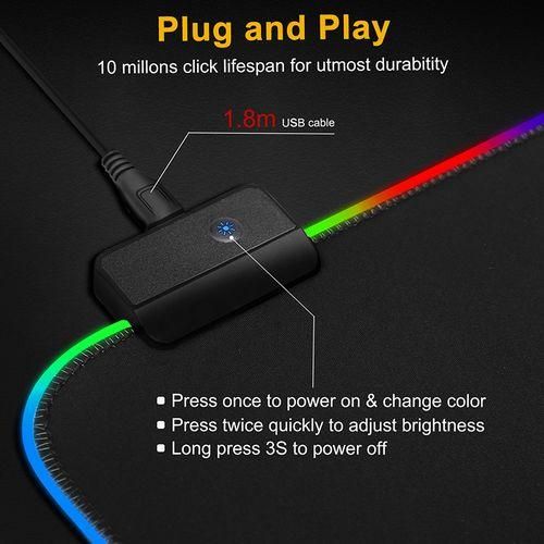 Backlit Mouse Pad Keyboard Mat RGB Gaming Mouse Pad Waterproof Keyboard Mat