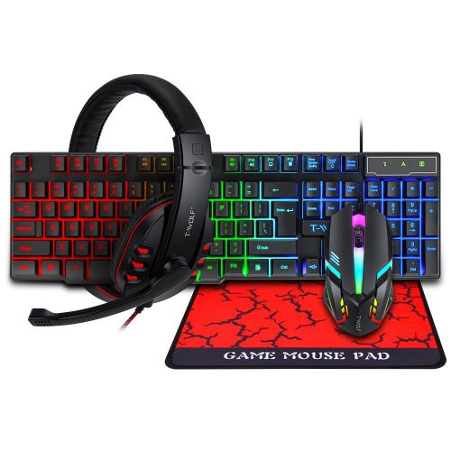 TF800 Gaming Combo - 104 Keys Keyboard, Mouse, Headset, Mouse Pad