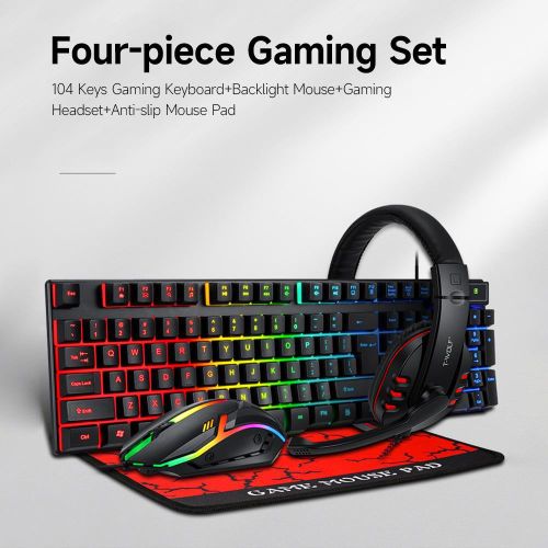 TF800 Gaming Combo - 104 Keys Keyboard, Mouse, Headset, Mouse Pad
