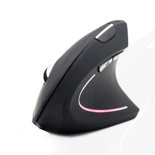Ergonomic 2.4G Wireless Right Hand Standing Mouse USB Receiver 6 Buttons Comfortable and Quiet Laptop Mouse Black