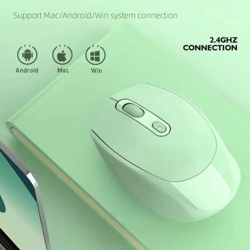 Wireless Green Dual-Mode Bluetooth Mouse - 1600 DPI, Rechargeable, Ergonomic Design