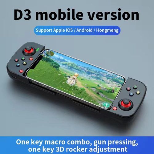 Wireless BT 5.0 Game Controller for Mobile Phone Android IOS Gamepad Joystick Retractable Controller for PUBG PS4 Switch PC - Black