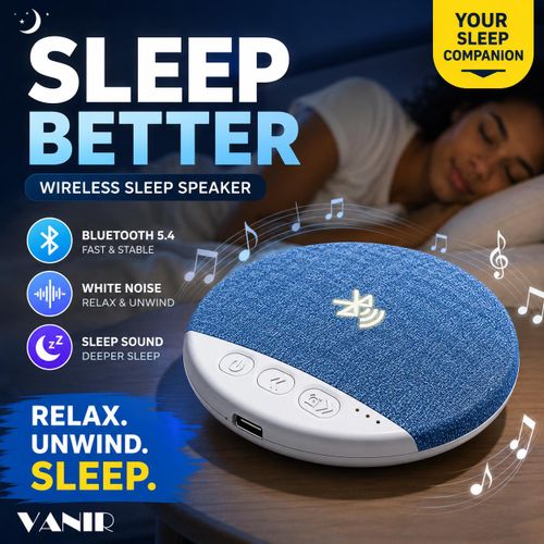 2026 Ultra-Thin Sleep Bluetooth Speaker, Under Pillow Wireless Bed Speaker with Stereo Bass, Portable Sleep Aid Sound System, Relaxing Bedtime Audio