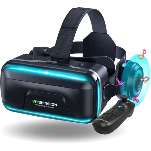VisionEdge VR Headset - Bluetooth Remote, Adjustable Fit, Compatible with 4.7-7.2" Phones