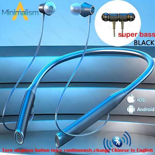 Neckband Bluetooth 5.0 Headphones - Waterproof, 280mAh, Black