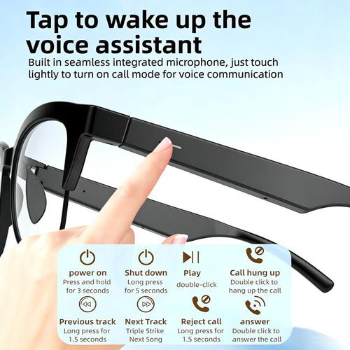 Bluetooth Smart Glasses - Air Conduction Calls & Music with UV Protection