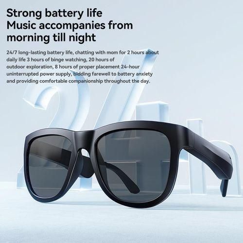 Smart Bluetooth Audio Glasses - Black, AI Translation, Blue Light Blocking